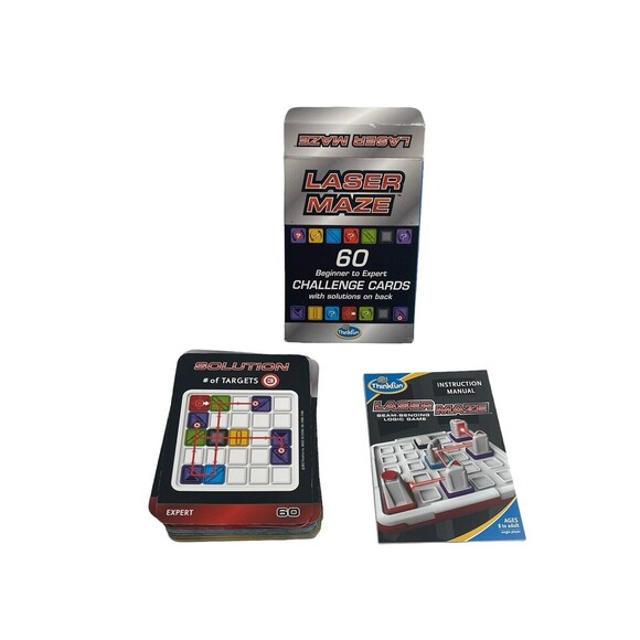 Laser Maze Game Puzzle Solution Cards EUC Think Fun Logic Game Complete - Picture 1 of 8